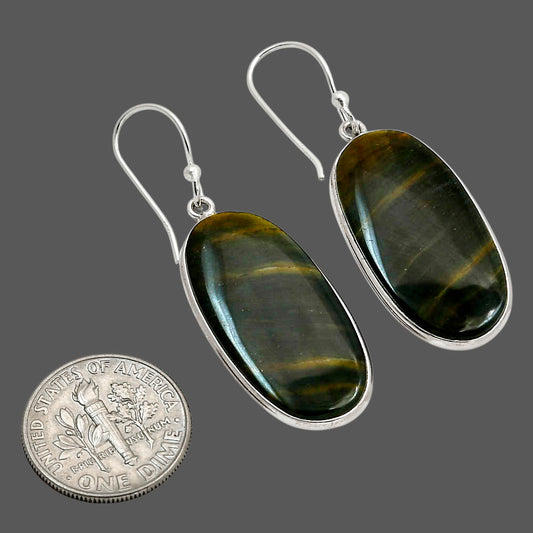 Blue Tiger Eye Earrings E-1001 SDE90393