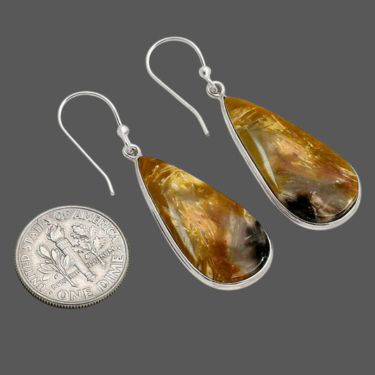 Root Plume Agate Earrings E-1001 SDE90487
