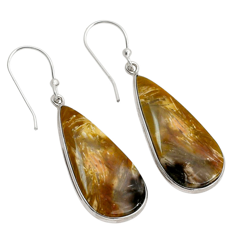 Root Plume Agate Earrings E-1001 SDE90487