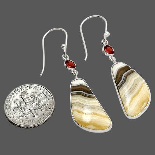 Prairie Agate and Hessonite Garnet Earrings E-1002 SDE90532