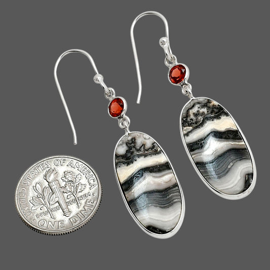 Prairie Agate and Hessonite Garnet Earrings E-1002 SDE90538