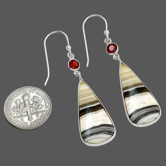 Prairie Agate and Hessonite Garnet Earrings E-1002 SDE90548