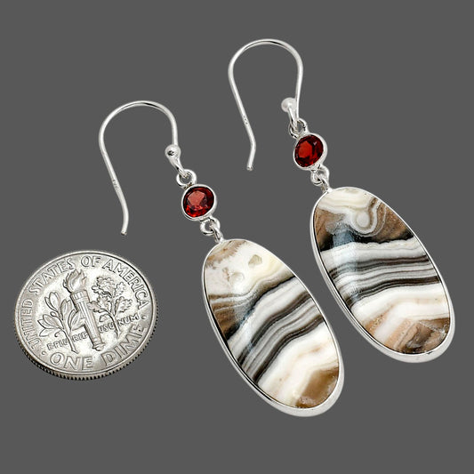 Prairie Agate and Hessonite Garnet Earrings E-1002 SDE90556