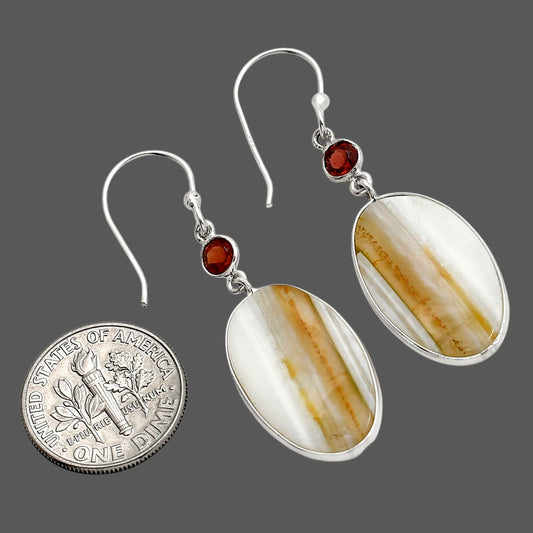 Banded Onyx and Hessonite Garnet Earrings E-1002 SDE90566