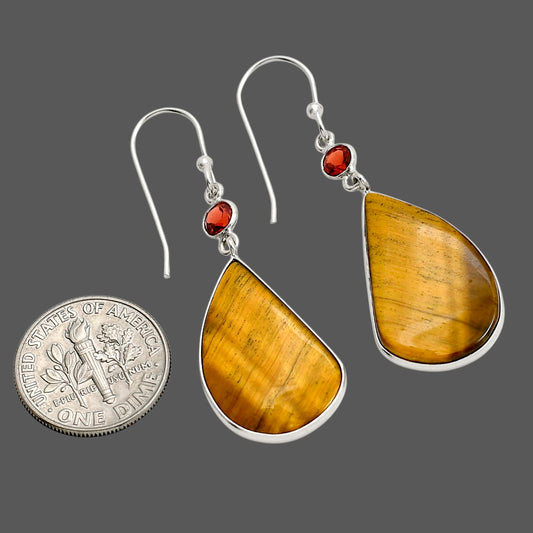 Tiger Eye and Hessonite Garnet Earrings E-1002 SDE90571