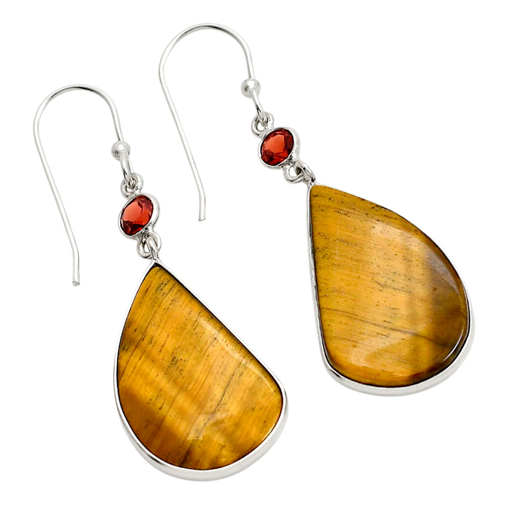 Tiger Eye and Hessonite Garnet Earrings E-1002 SDE90571