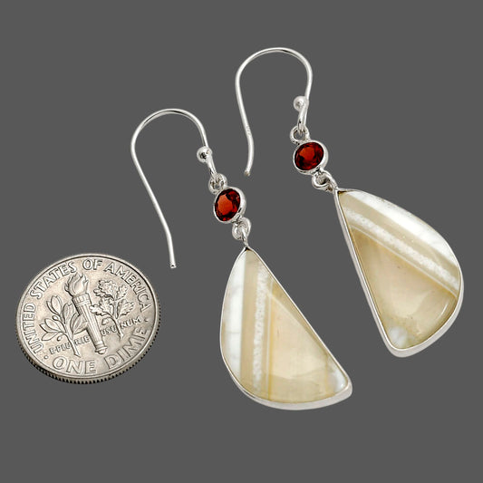 Banded Onyx and Hessonite Garnet Earrings E-1002 SDE90580