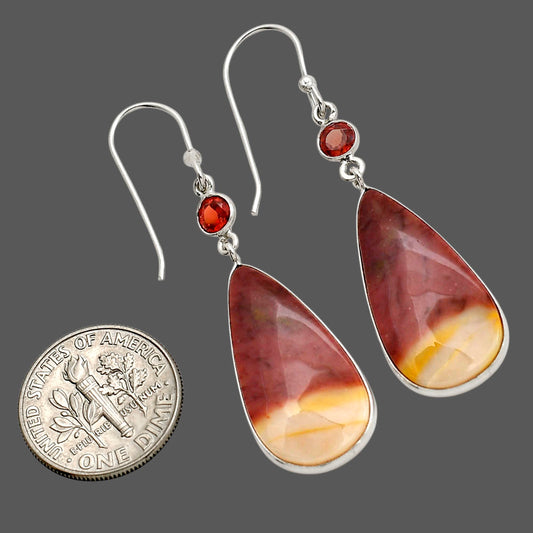 Red Mookaite and Hessonite Garnet Earrings E-1002 SDE90590