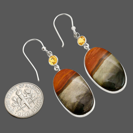Polygram Jasper and Citrine Earrings E-1002 SDE90597