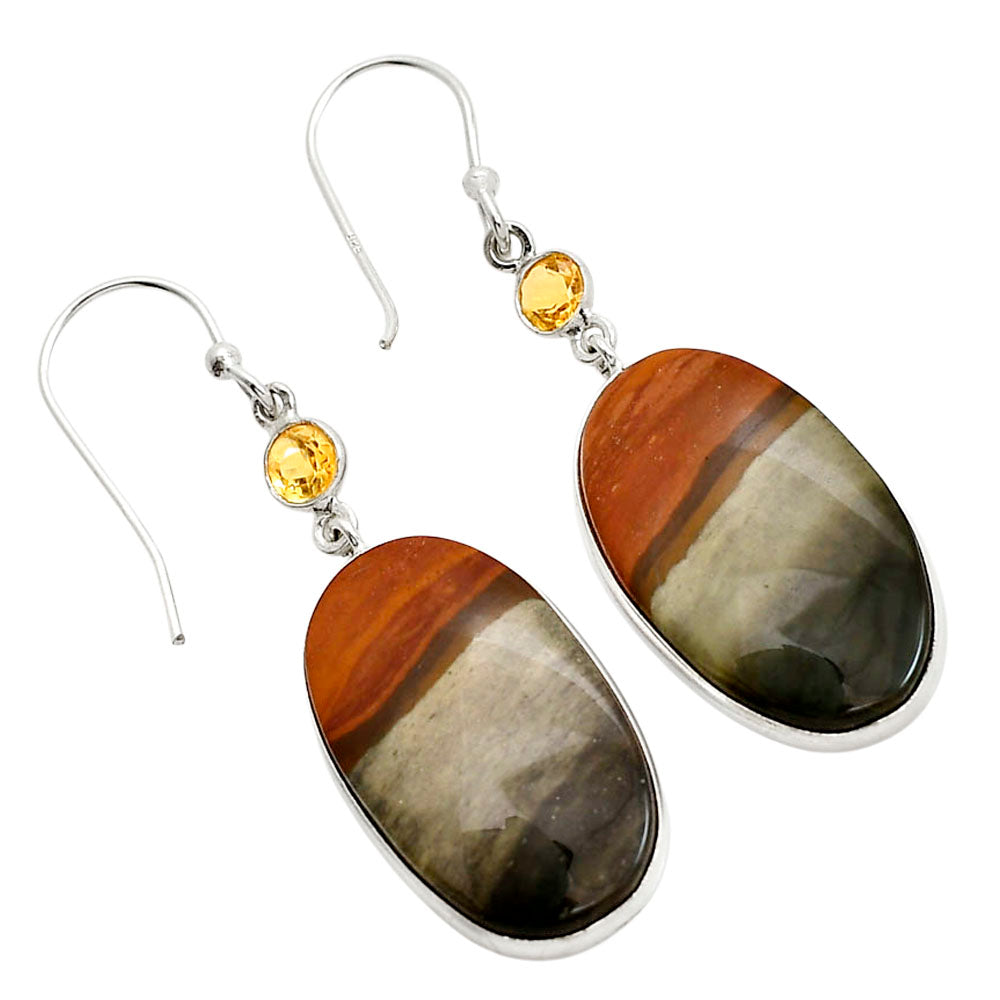 Polygram Jasper and Citrine Earrings E-1002 SDE90597