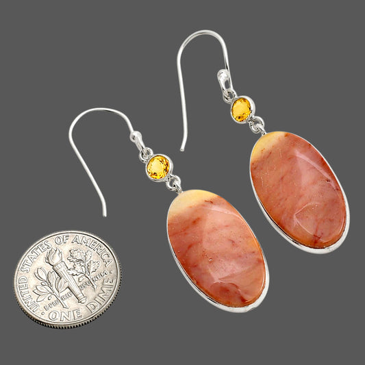 Red Mookaite and Citrine Earrings E-1002 SDE90598