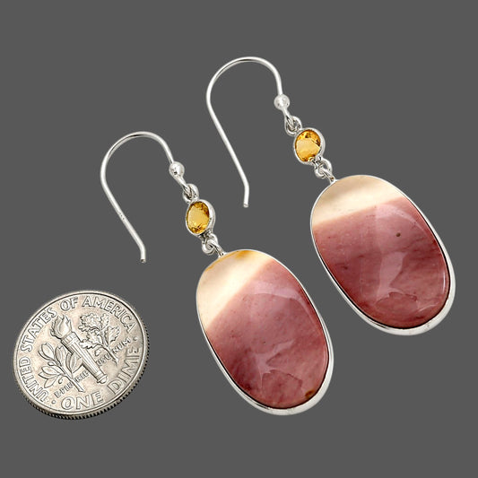 Red Mookaite and Citrine Earrings E-1002 SDE90599