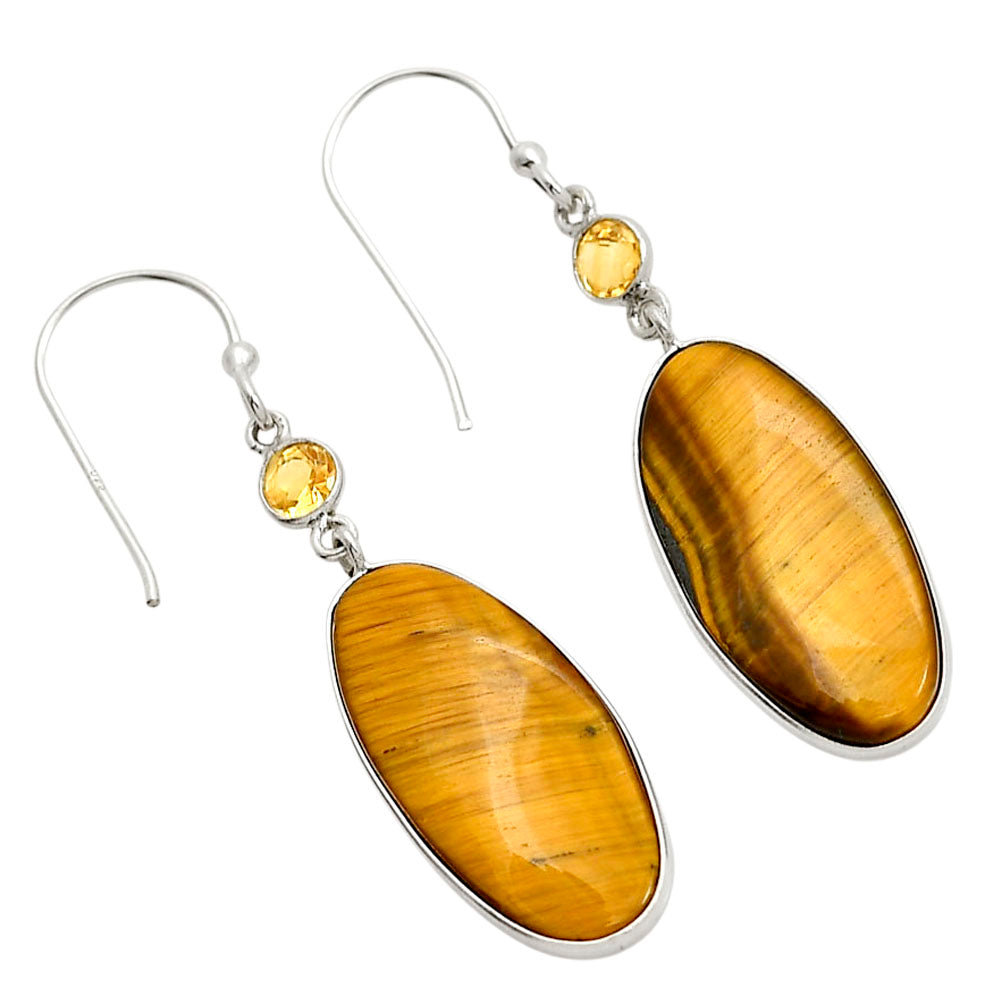 Tiger Eye and Citrine Earrings E-1002 SDE90610