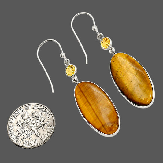 Tiger Eye and Citrine Earrings E-1002 SDE90611