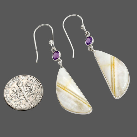 Banded Onyx and Amethyst Earrings E-1002 SDE90624