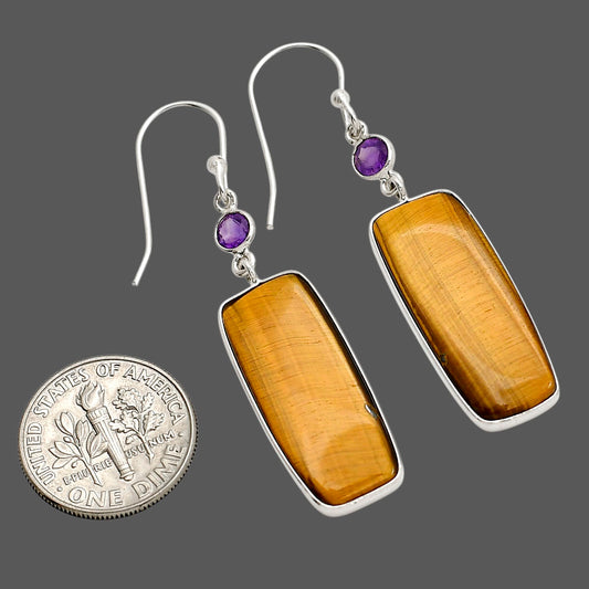 Tiger Eye and Amethyst Earrings E-1002 SDE90627