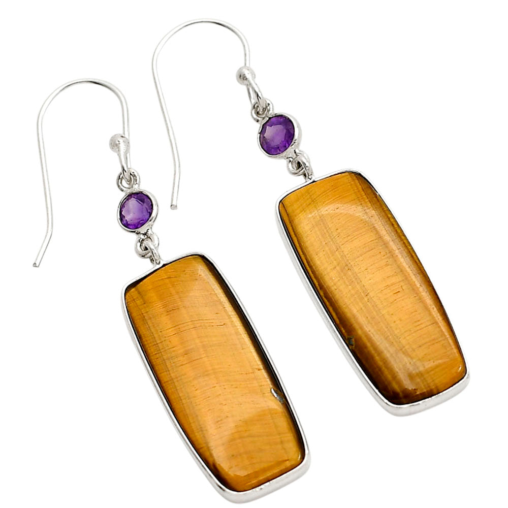 Tiger Eye and Amethyst Earrings E-1002 SDE90627