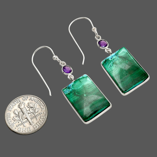 Malachite Eye and Amethyst Earrings E-1002 SDE90632