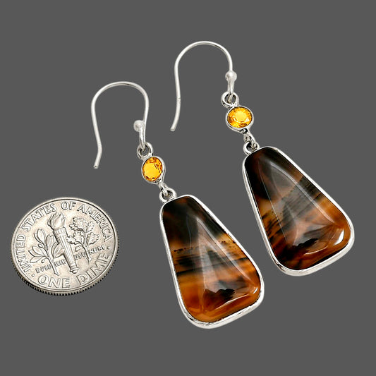Montana Agate and Citrine Earrings E-1002 SDE90637