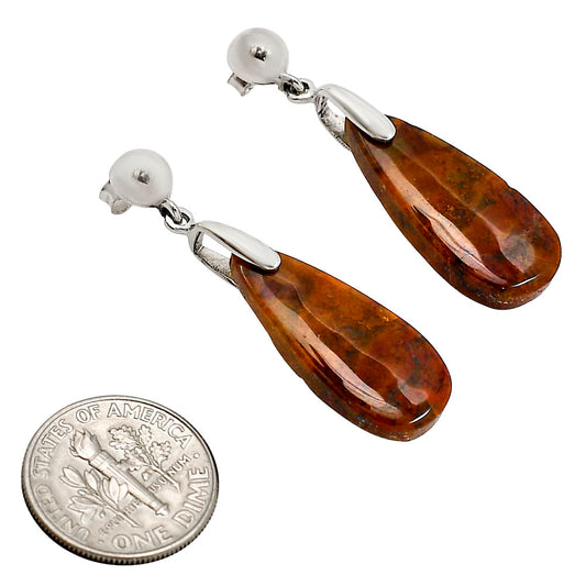 Red Moss Agate Earrings E-1199 SDE90719