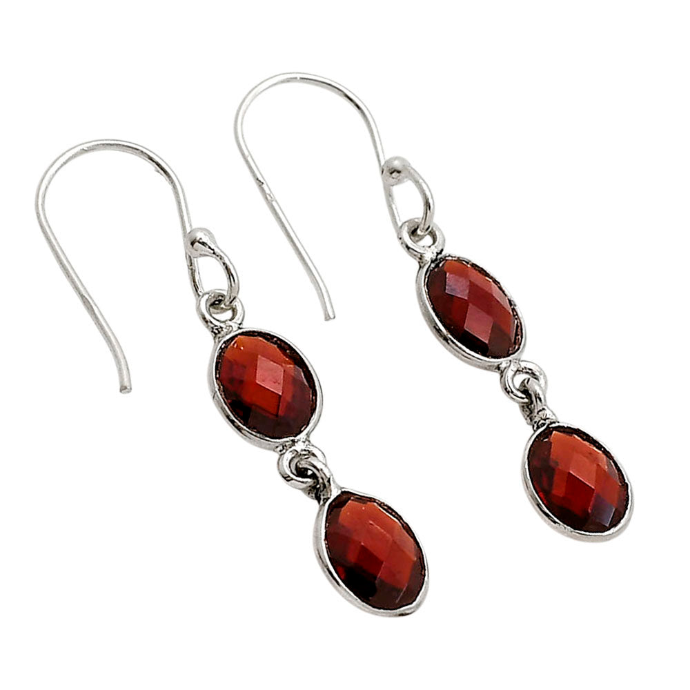 Hessonite Garnet Checker Briolette Earrings E-1006 SDE90747