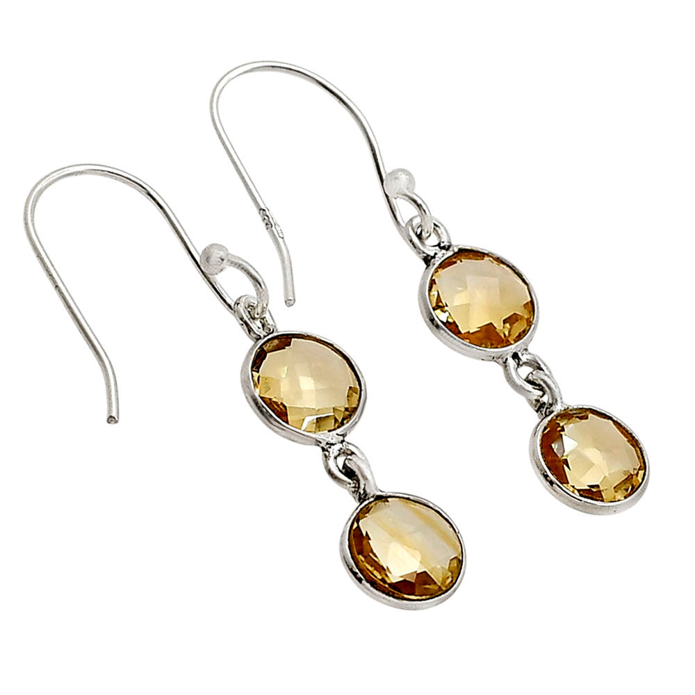 Citrine Checker Briolette Earrings E-1006 SDE90789