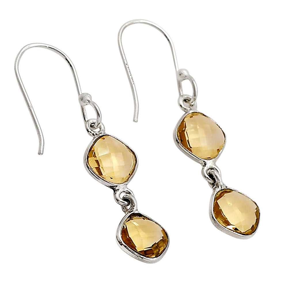 Citrine Checker Briolette Earrings E-1006 SDE90795