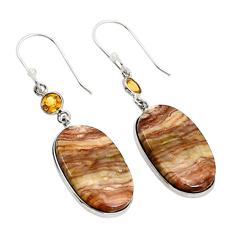 Wave Dolomite and Citrine Earrings E-1002 SDE90903
