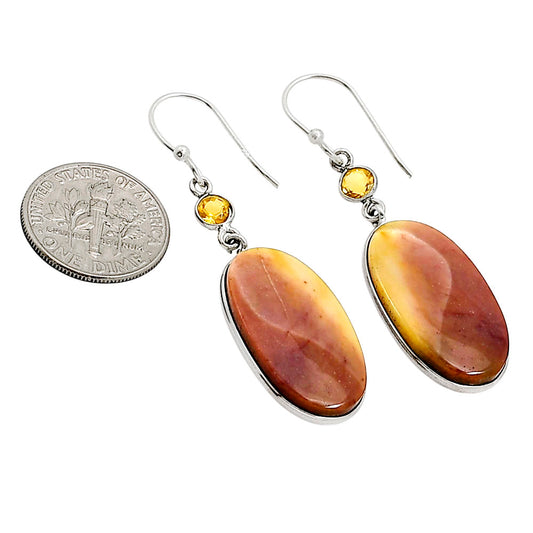 Red Mookaite and Citrine Earrings E-1002 SDE90904