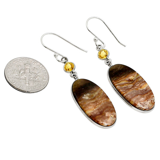 Wave Dolomite and Citrine Earrings E-1002 SDE90905