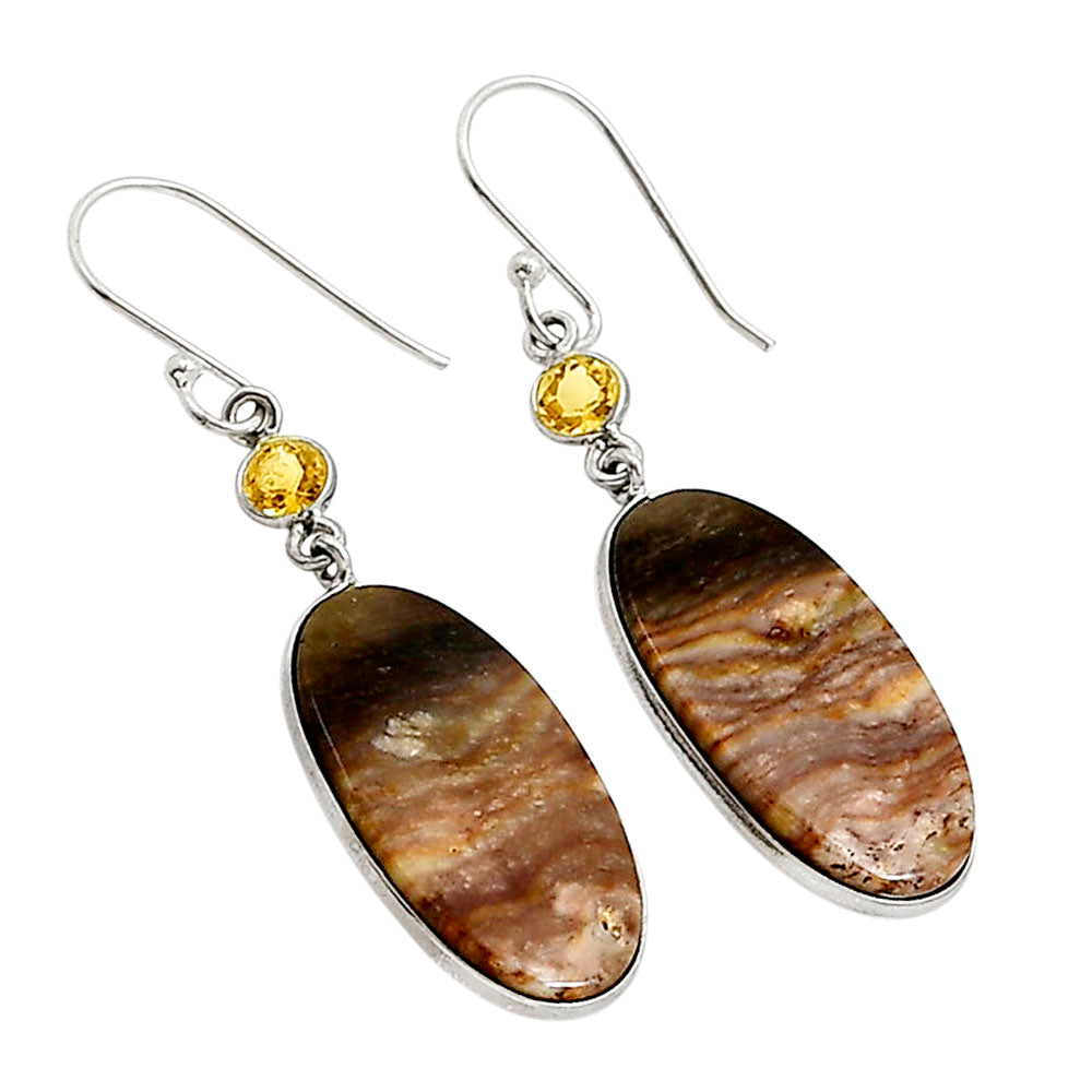 Wave Dolomite and Citrine Earrings E-1002 SDE90905