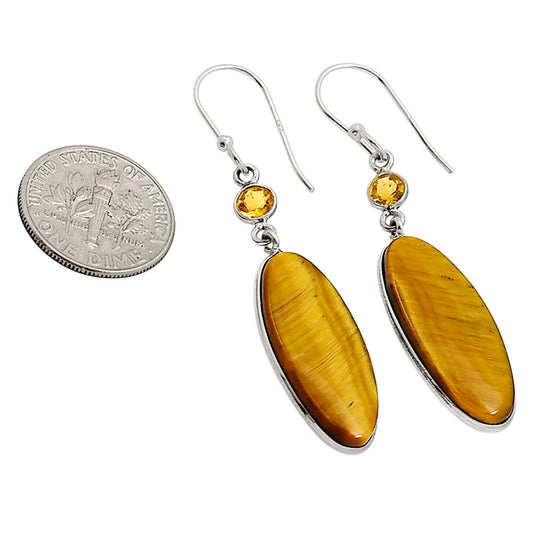 Tiger Eye and Citrine Earrings E-1002 SDE90909