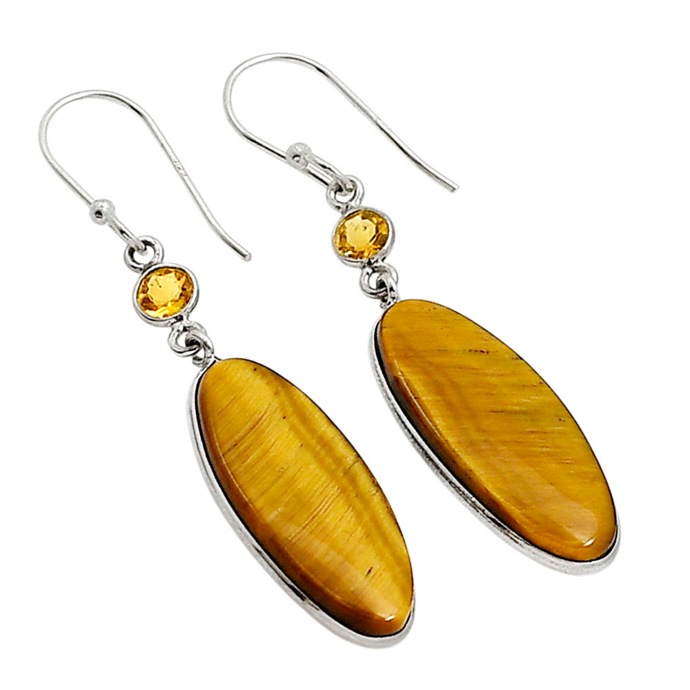 Tiger Eye and Citrine Earrings E-1002 SDE90909