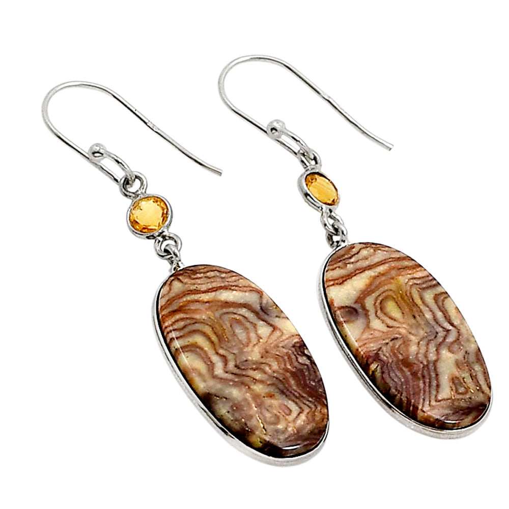 Wave Dolomite and Citrine Earrings E-1002 SDE90916
