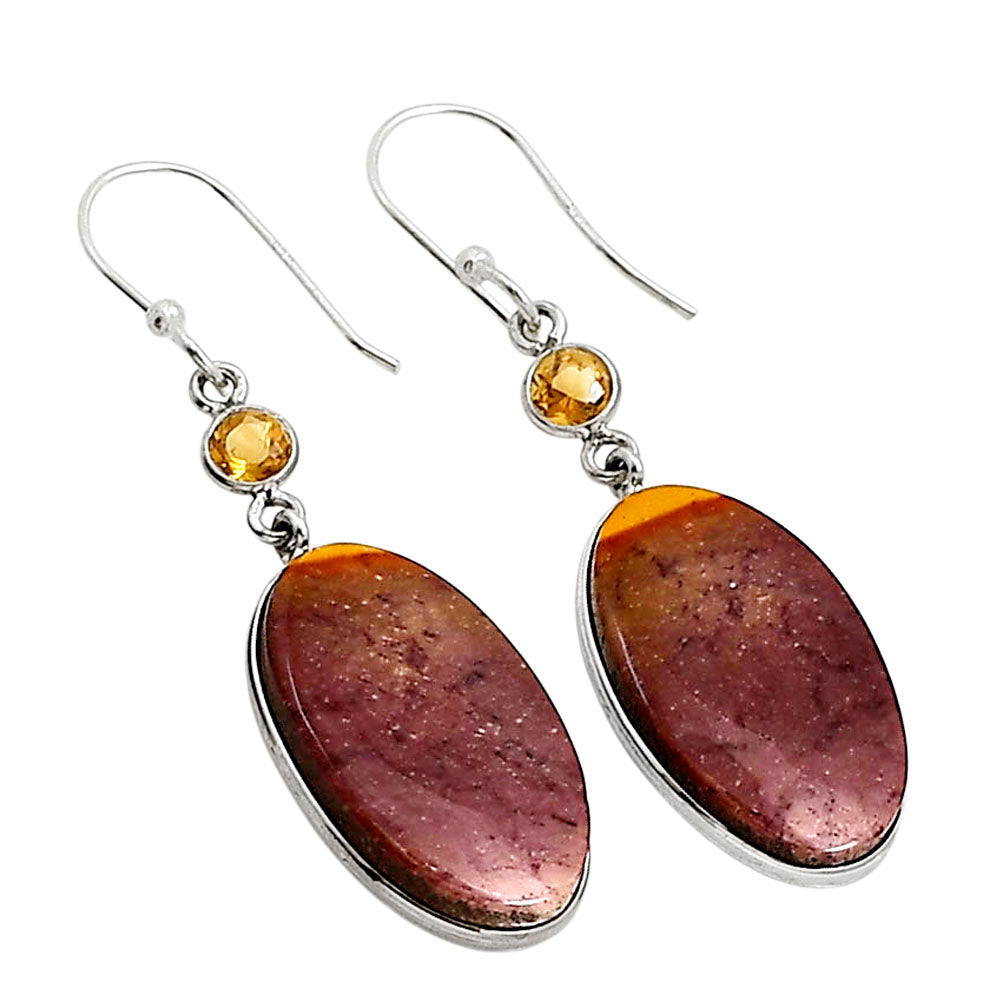 Red Mookaite and Citrine Earrings E-1002 SDE90917