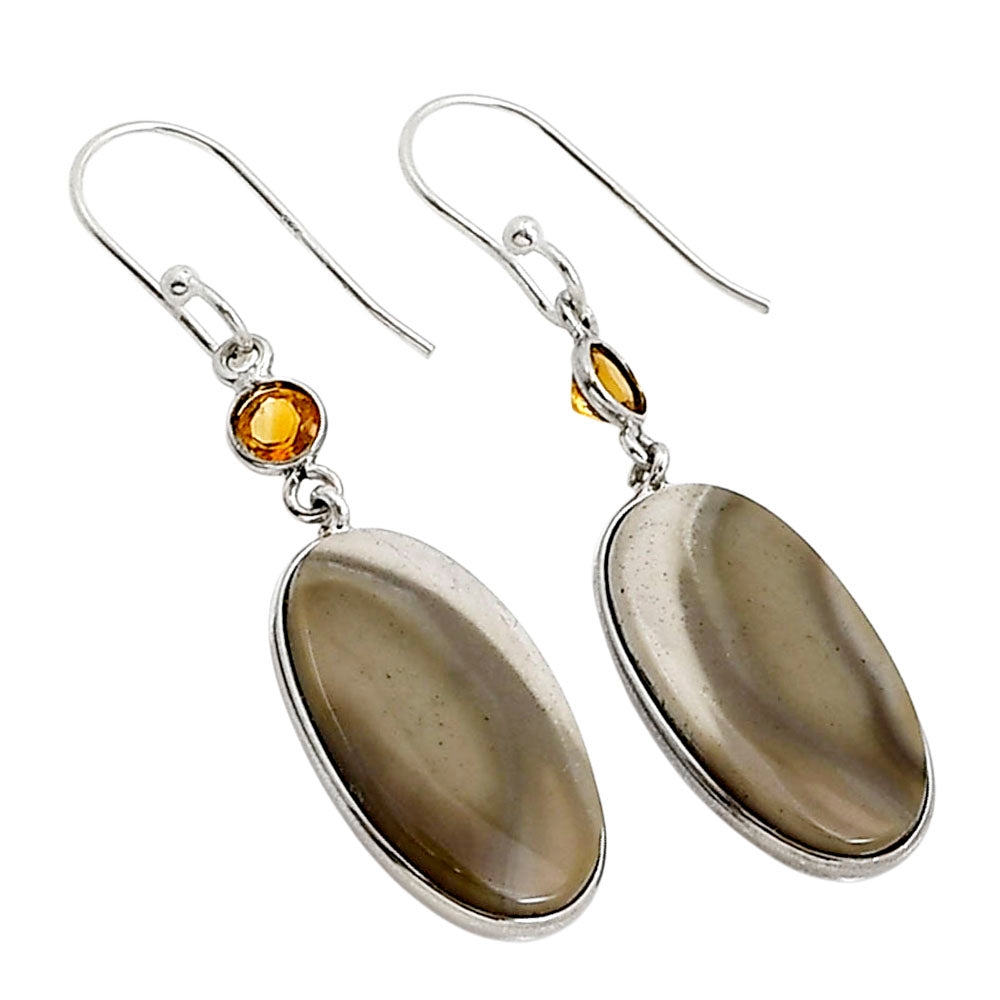 Flint Stone and Citrine Earrings E-1002 SDE90928