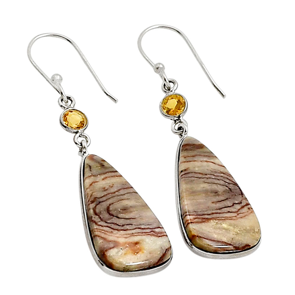 Wave Dolomite and Citrine Earrings E-1002 SDE90930