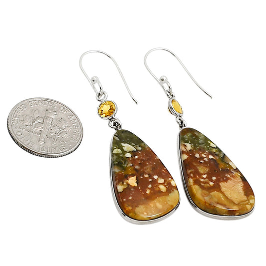 Rocky Butte Picture Jasper and Citrine Earrings E-1002 SDE90942