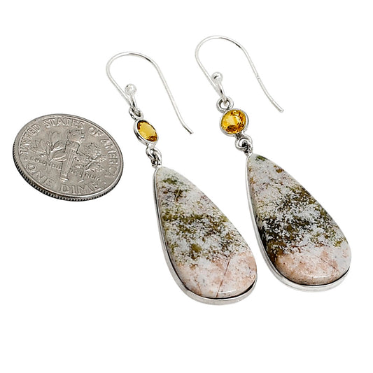 Serpentine and Citrine Earrings E-1002 SDE90943