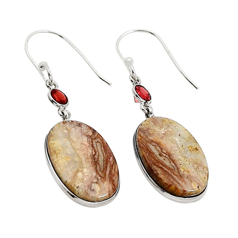 Wave Dolomite and Garnet Earrings E-1002 SDE90952