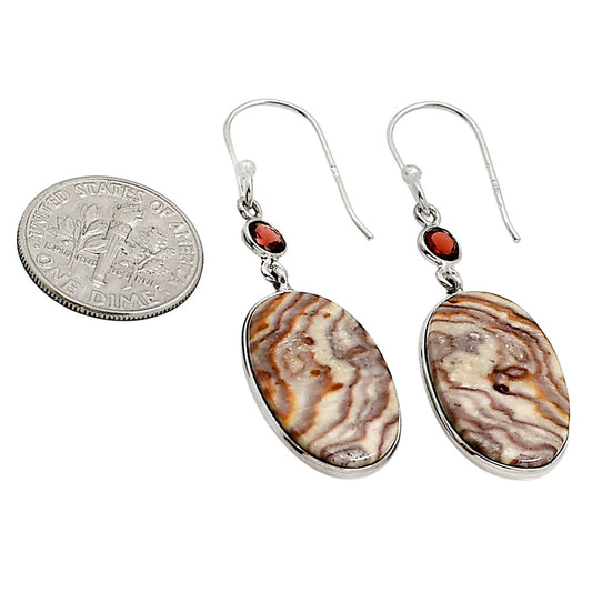 Wave Dolomite and Garnet Earrings E-1002 SDE90955