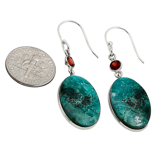 Shattuckite and Garnet Earrings E-1002 SDE90967