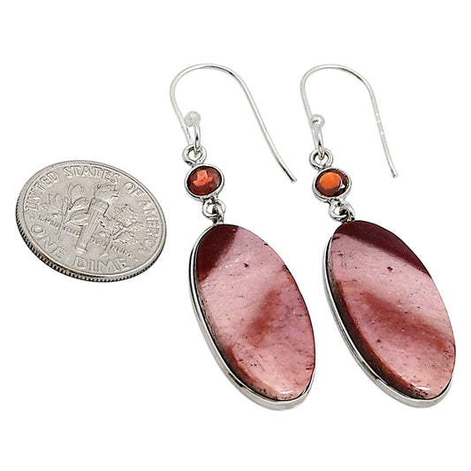 Red Mookaite and Garnet Earrings E-1002 SDE90971