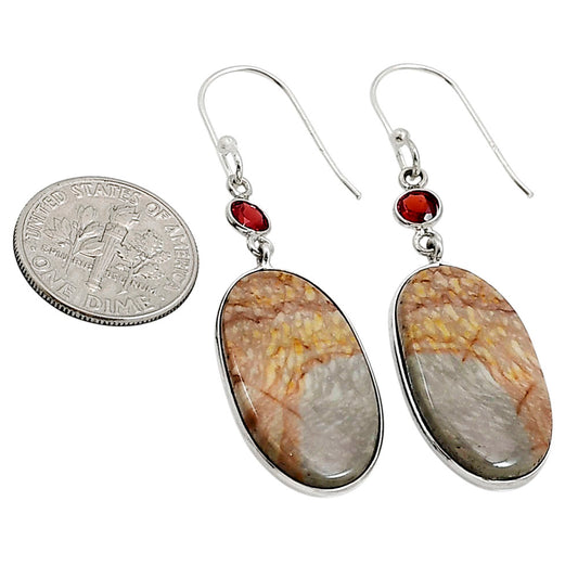 Wave Dolomite and Garnet Earrings E-1002 SDE90977
