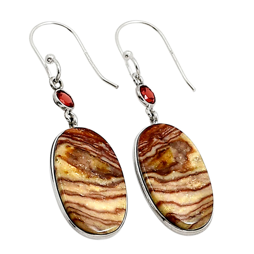 Wave Dolomite and Garnet Earrings E-1002 SDE90979