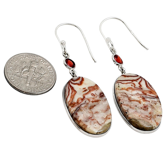 Wave Dolomite and Garnet Earrings E-1002 SDE90982