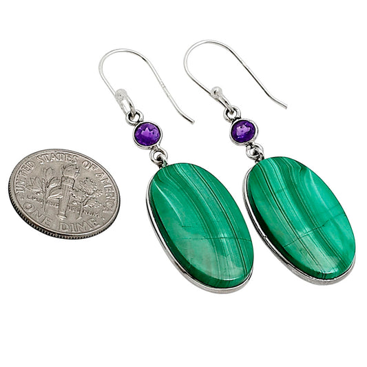 Malachite Eye and Amethyst Earrings E-1002 SDE90995