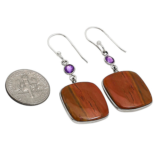 Red Onyx and Amethyst Earrings E-1002 SDE91011