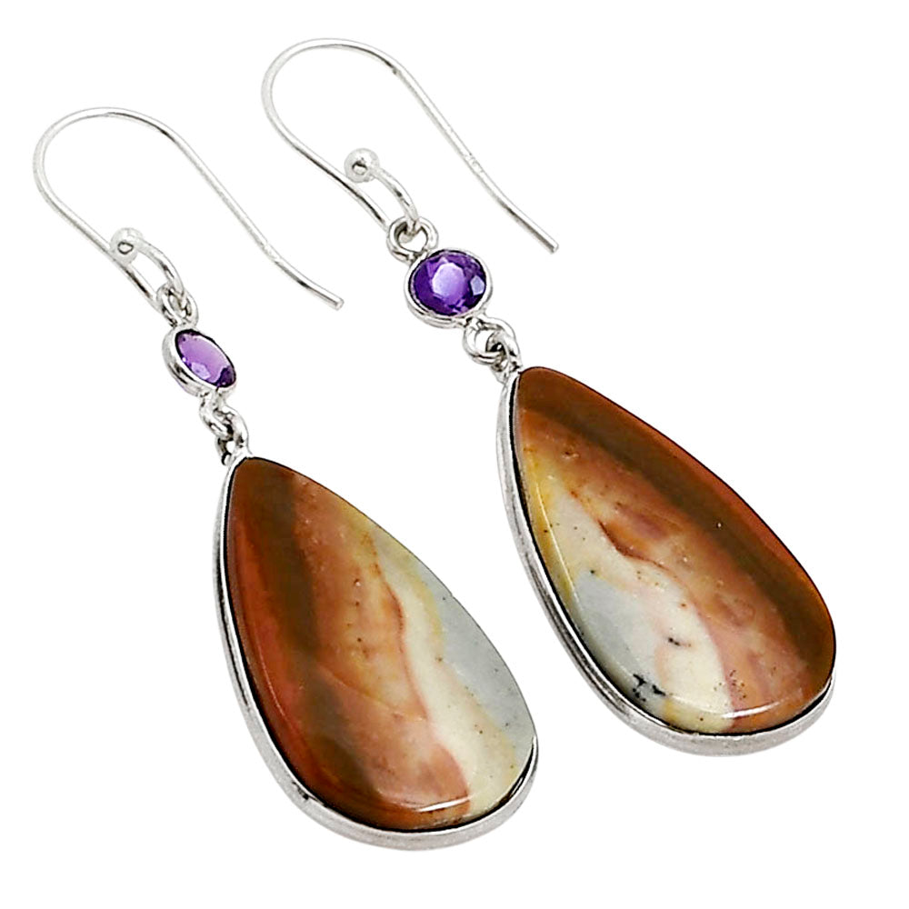 Polygram Jasper and Amethyst Earrings E-1002 SDE91014