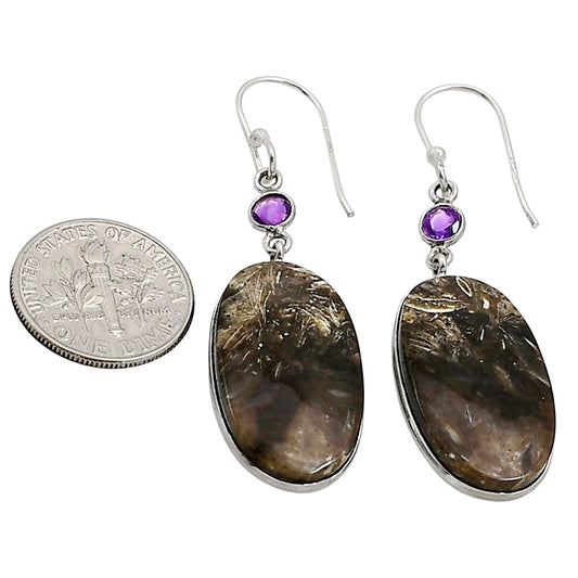 Bat Cave Jasper and Amethyst Earrings E-1002 SDE91015
